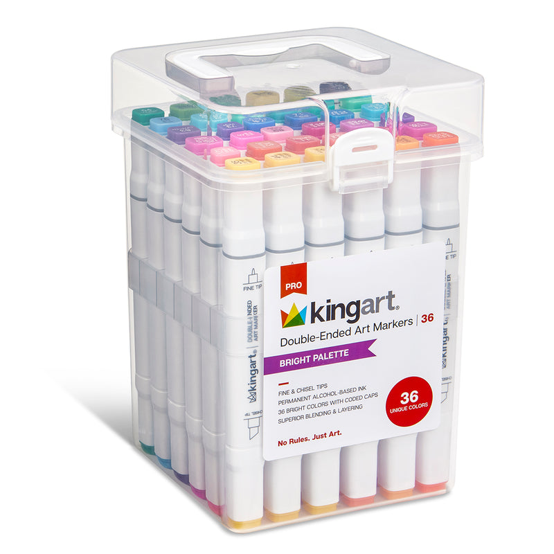 Double-Ended Alcohol Markers 36 Bright Colors - MARKERS & PENS - KINGART