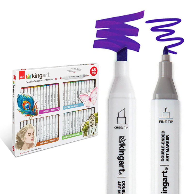 Double-Ended Alcohol Markers – 48 Colors - MARKERS & PENS - KINGART