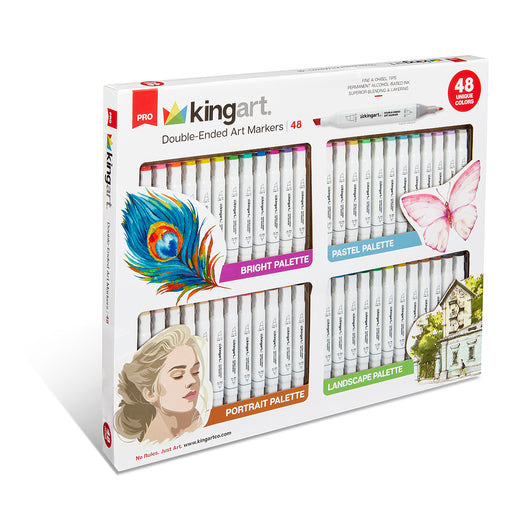 KINGART® PRO Double-Ended Art Markers – 48 Colors - MARKERS & PENS - KINGART