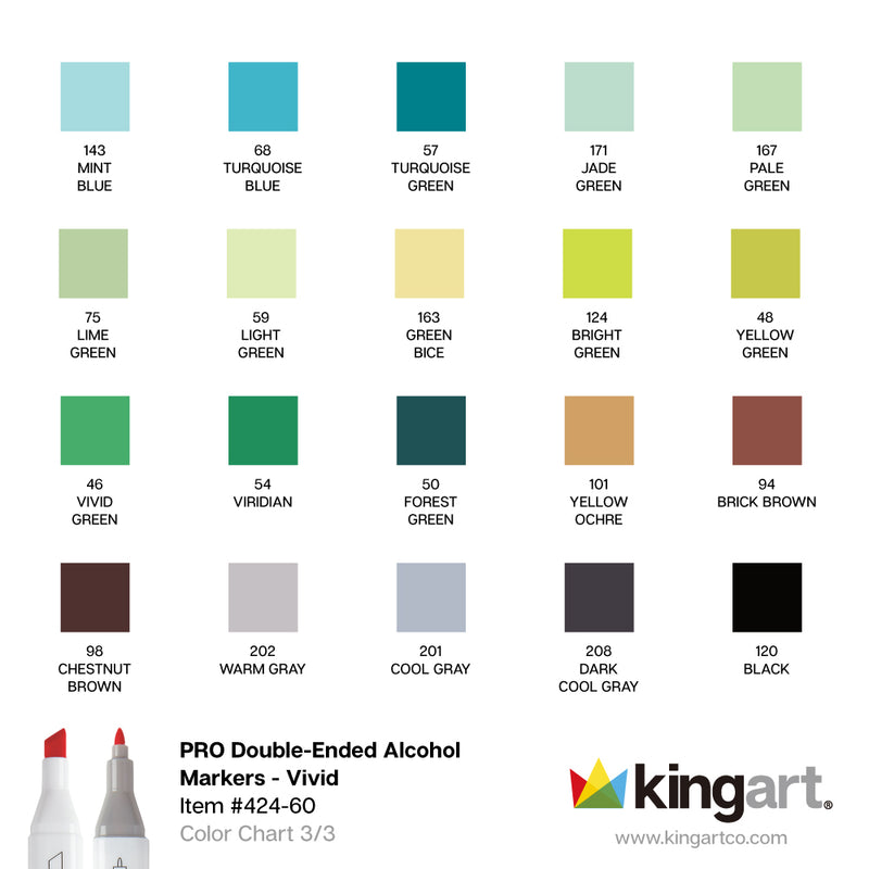Double-Ended Alcohol Markers - 60 Colors