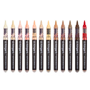 Acrylic Brush Tip Pens 12 Portrait Colors - Pro - KINGART