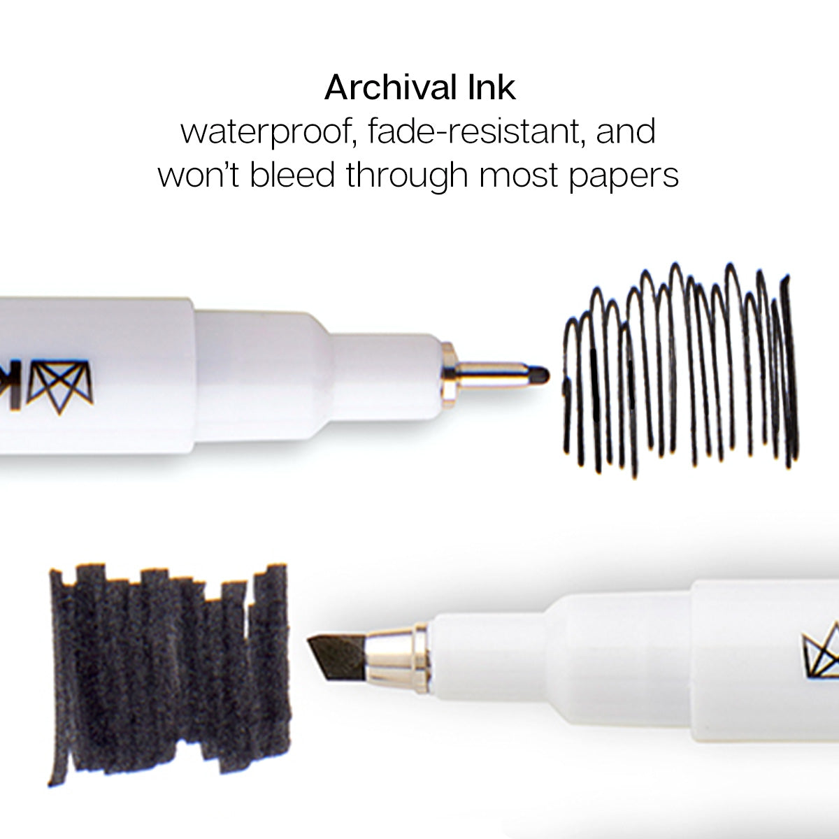 10/10: Inkline Fine Line Black Ink Pens, Set of 10 Varied Tips