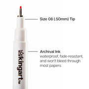 Inkline™ Fine Line Pens 8 Colors Size 8 - Pro - KINGART
