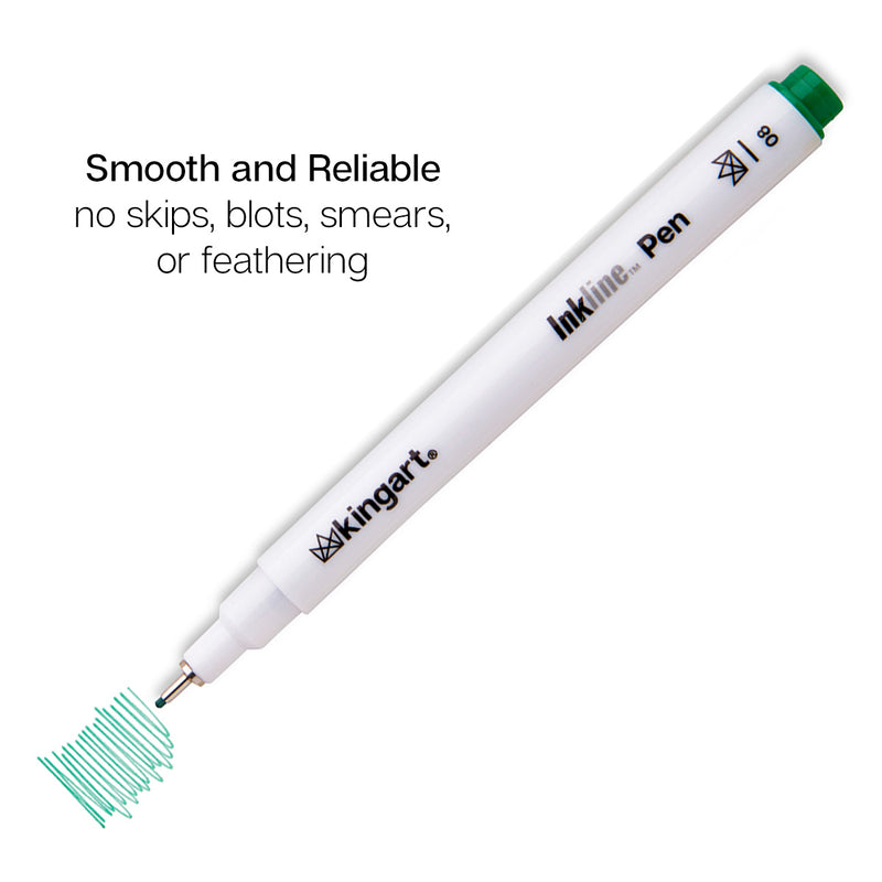 Inkline™ Fine Line Pens 8 Colors Size 8 - Pro - KINGART