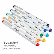 Inkline™ Fine Line Pens, 8 Colors Size 10 - Pro - KINGART