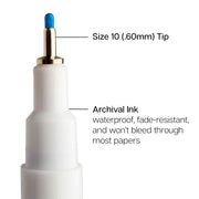 Inkline™ Fine Line Pens, 8 Colors Size 10 - Pro - KINGART