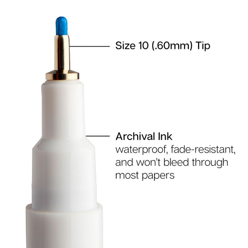 Inkline™ Fine Line Pens, 8 Colors Size 10 - Pro - KINGART