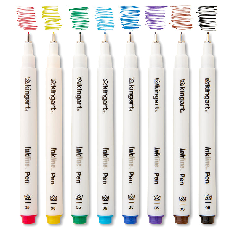 Inkline™ Fine Line Pens 8 Colors Size 05 - Pro - KINGART