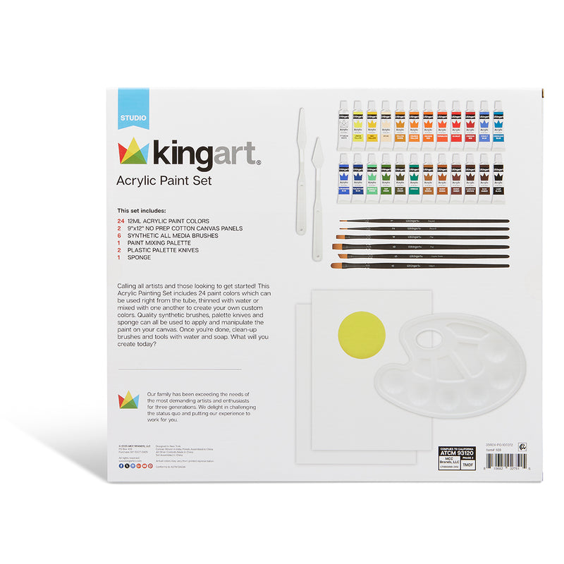 Acrylic Painting Starter Set 36 Pcs - Studio - KINGART®