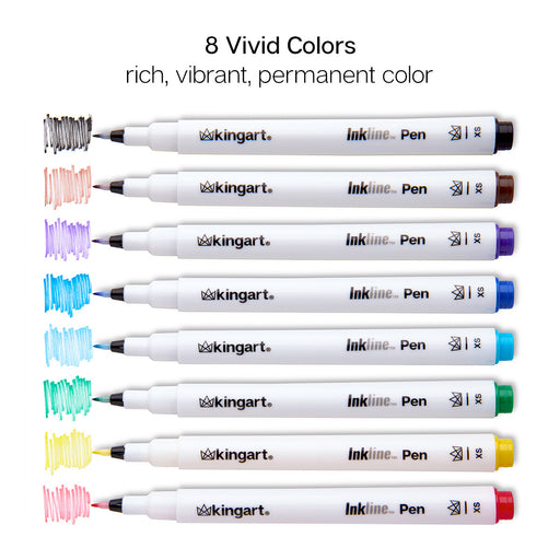Inkline™ Fine Line Pens 8 Colors 0.45mm XS - Pro - KINGART