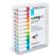 Acrylic Brush Tip Markers, 24 Colors - Studio - KINGART®