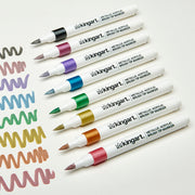 Acrylic Brush Tip Markers, 24 Metallic Colors - Studio - KINGART®