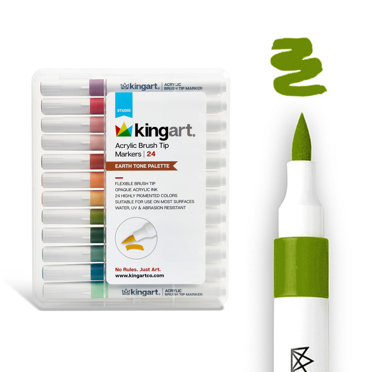 Acrylic Paint Brush Tip Markers - 24 Earth Tone Colors — KINGART