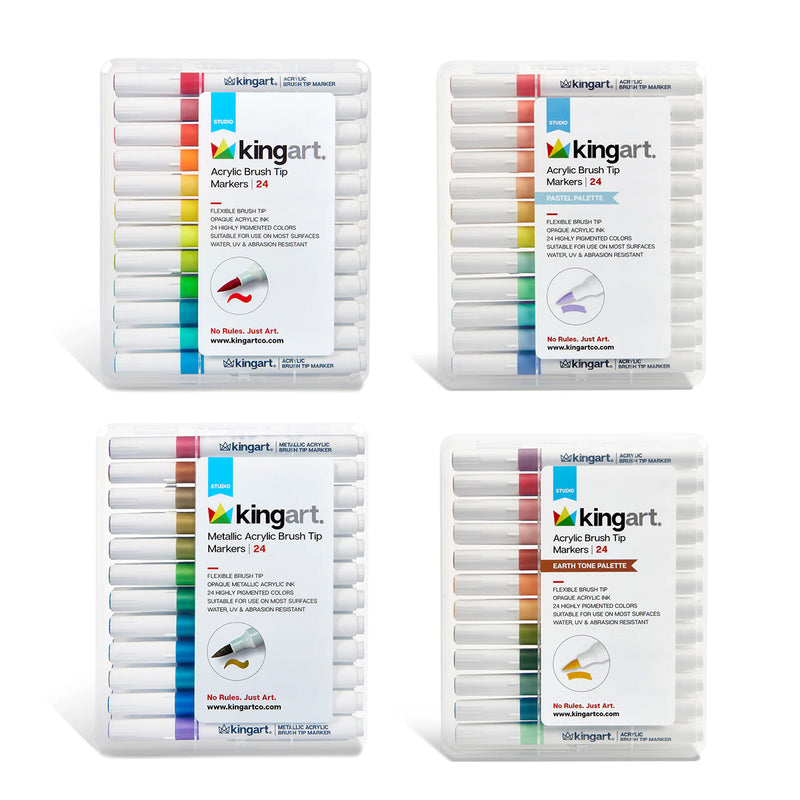 Acrylic Paint Brush Tip Markers  - 96pc Bundle - MARKERS & PENS - KINGART