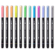 PRO Twin-Tip™ Brush Pens, 12 PASTEL Colors - Pro - KINGART