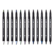 PRO Twin-Tip™ Brush Pens, 12 GRAYSCALE Colors - Pro - KINGART