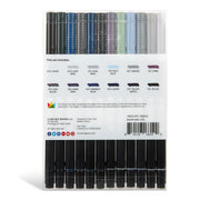 KINGART® PRO Twin-Tip™ 445 Series Brush Pen Art Markers, GRAYSCALE Collection, Set of 12 Unique & Vivid Colors - Pro - KINGART
