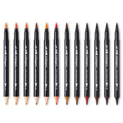 PRO Twin-Tip™ Brush Pens, 12 PORTRAIT Colors - Pro - KINGART