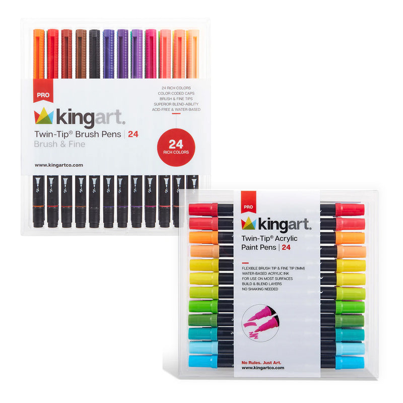 PRO Twin-Tip™ Pens Bundle – 48 Pieces (Brush & Fine) -  - KINGART