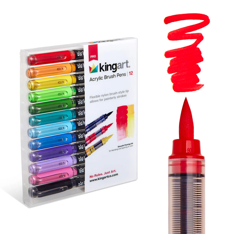PRO Paint Pen Starter Bundle (Bullet, Brush, Fine Tip & Twin-Tip) - MARKERS & PENS - KINGART