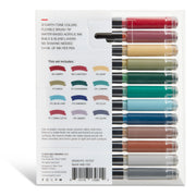 Acrylic Paint Brush Tip Pens - 12 Earth Tone Colors - MARKERS & PENS - KINGART