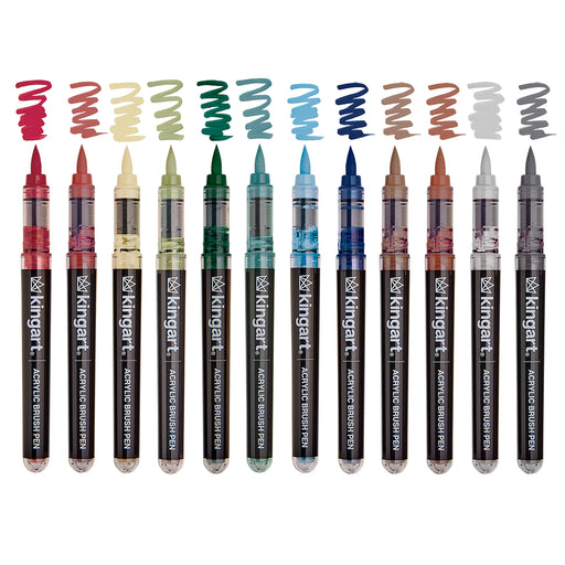 12 PC ACRYLIC BRUSH PENS ACETATE - EARTH - PREMIUM BRUSH SETS - SHANGHAI CMB IMPORT & EXPORT CO., LTD