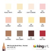 Acrylic Paint Brush Tip Pens - 12 Portrait Colors - Pro - KINGART