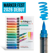 Acrylic Paint Brush Tip Pens - 12 Tropical Colors - MARKERS & PENS - KINGART
