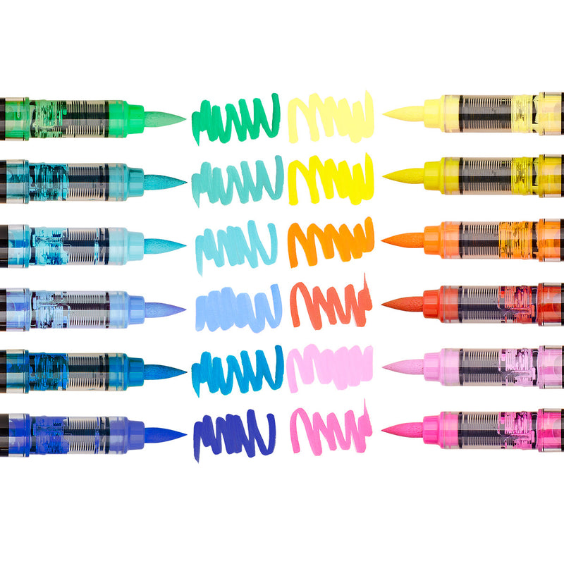 Acrylic Paint Brush Tip Pens - 12 Tropical Colors - MARKERS & PENS - KINGART