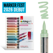 Acrylic Paint Brush Tip Pens - 12 Cottage Colors - MARKERS & PENS - KINGART