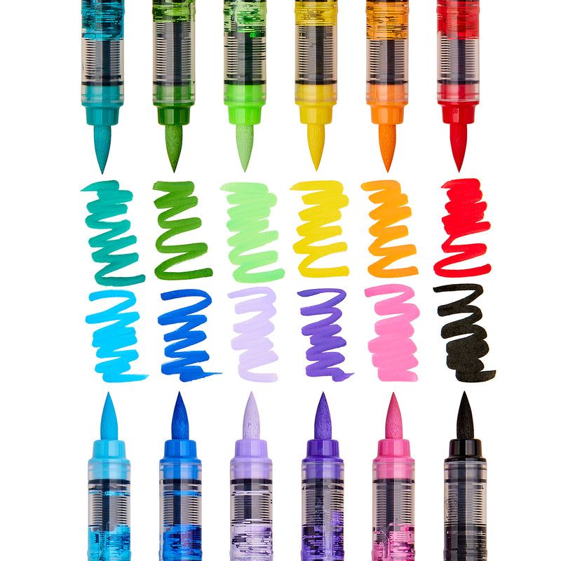 PRO Acrylic Paint Brush Pens 12 Colors - Pro - KINGART®