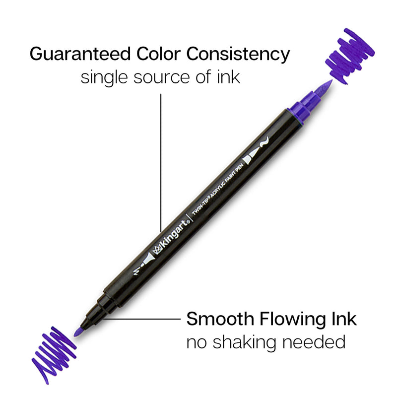Twin-Tip™ Pro Acrylic Paint Pens 24 Colors - Pro - KINGART