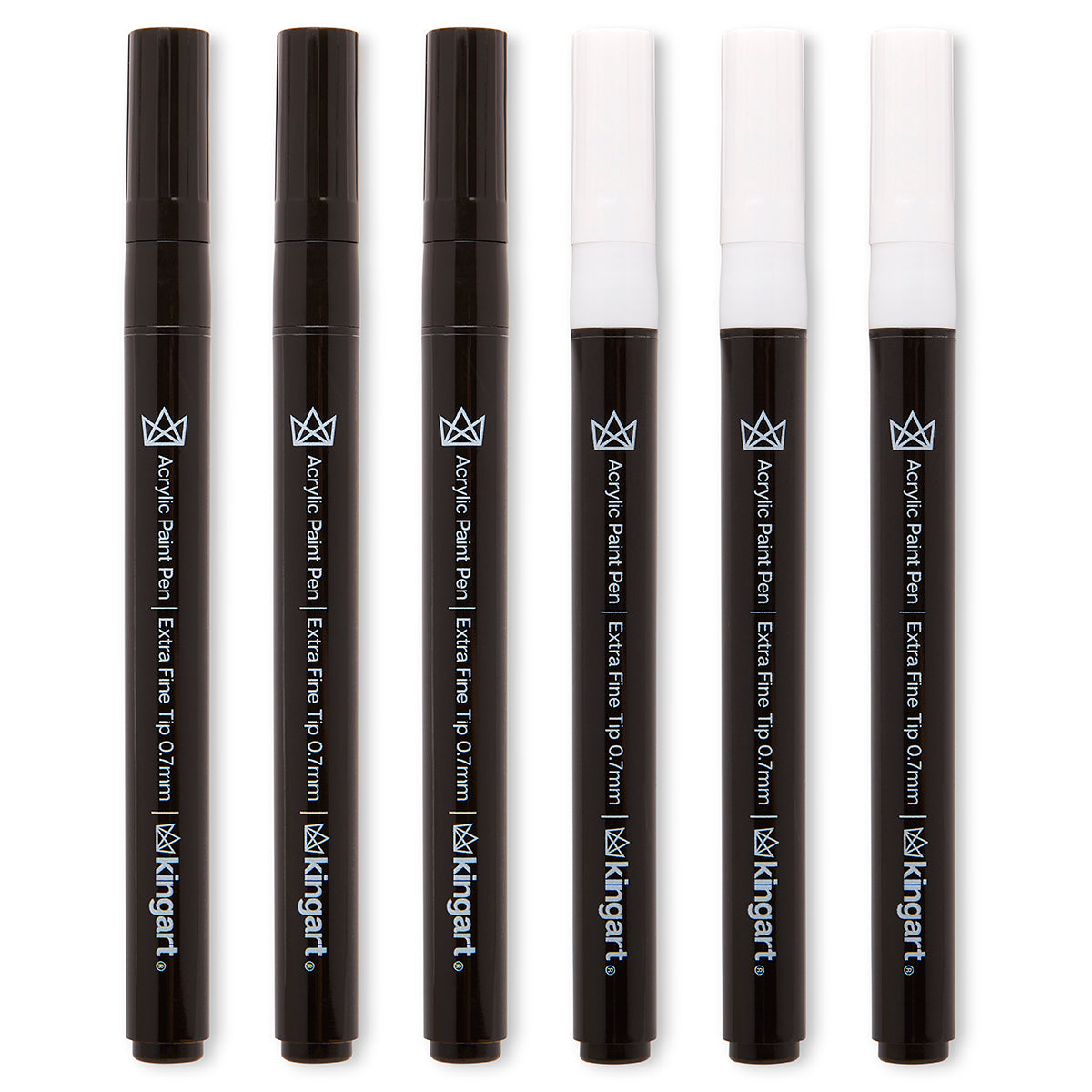 Acrylic Markers, Black & White, Fine Nib - Set of 20