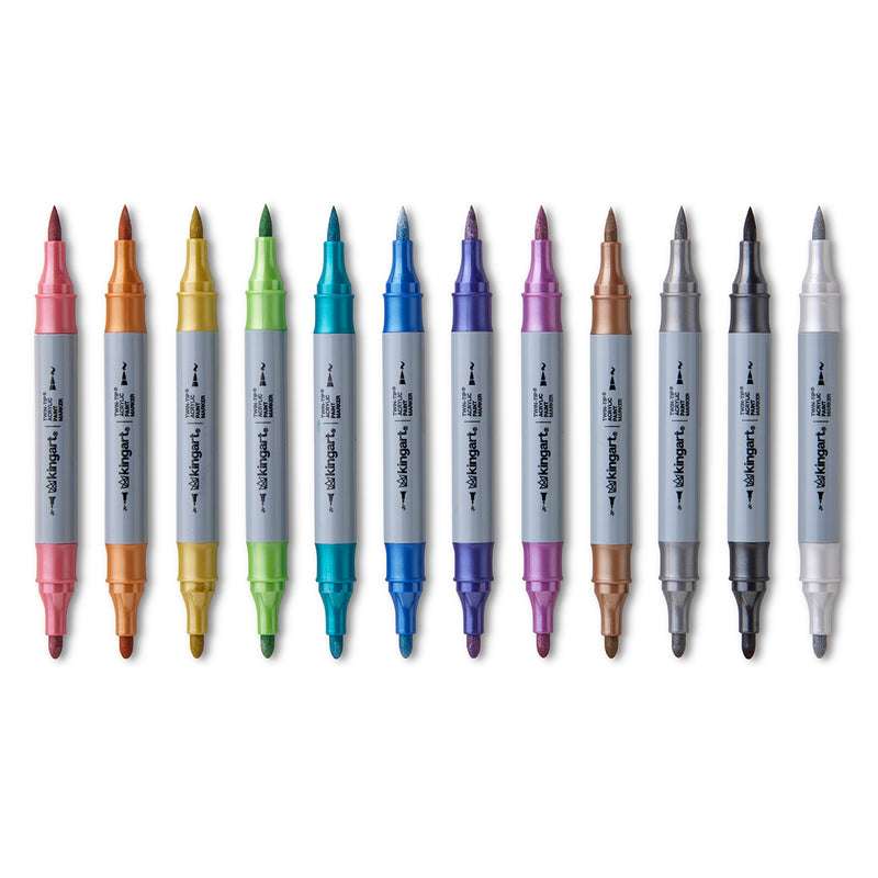 Twin-Tip™ Acrylic Paint Markers – Metallic Collection, 24 Colors
