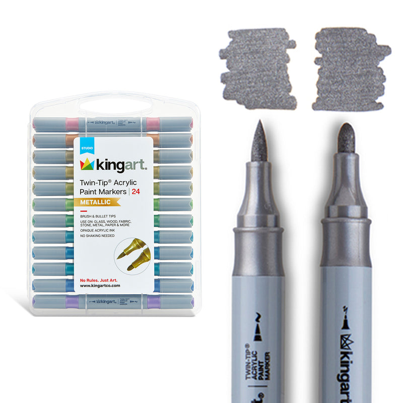 Twin-Tip™ Acrylic Paint Markers – Metallic Collection, 24 Colors