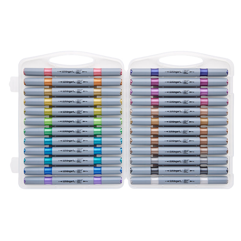Twin-Tip™ Acrylic Paint Markers – Metallic Collection, 24 Colors