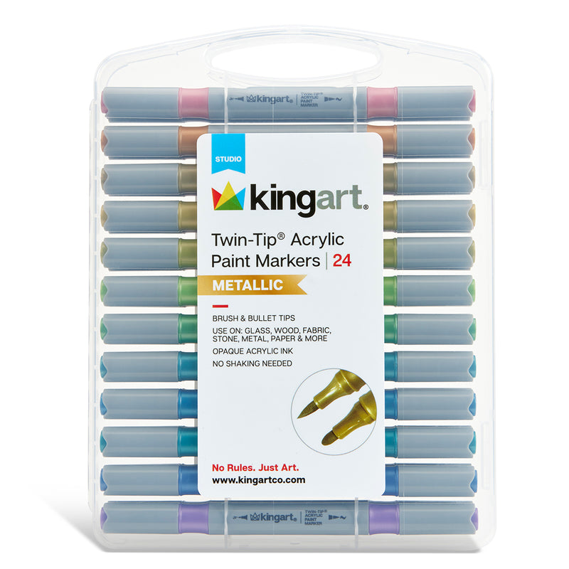 Twin-Tip™ Acrylic Paint Markers – Metallic Collection, 24 Colors