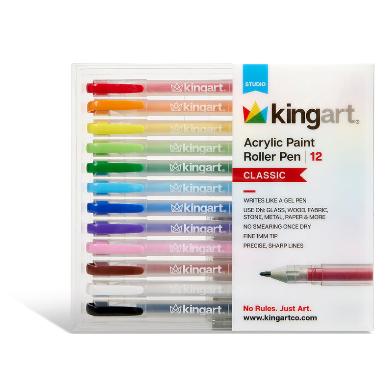 Acrylic Paint Roller Pens – 12 Classic Colors - MARKERS & PENS - KINGART