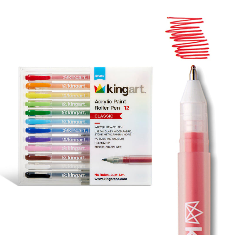 Acrylic Paint Roller Pens – 12 Classic Colors - MARKERS & PENS - KINGART