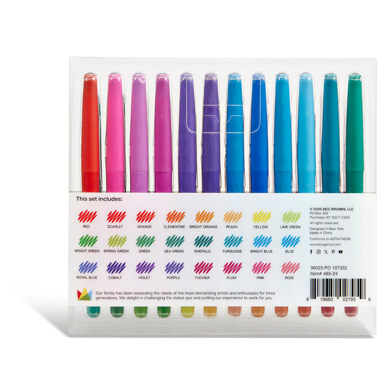 Felt Tip Pens 24 Colors - Studio - KINGART