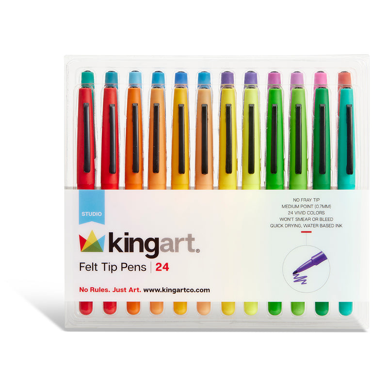 Felt Tip Pens 24 Colors - Studio - KINGART
