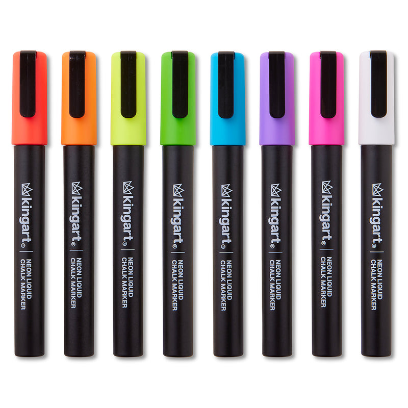 Liquid Chalk Markers, 8 Neon Colors - Studio - KINGART