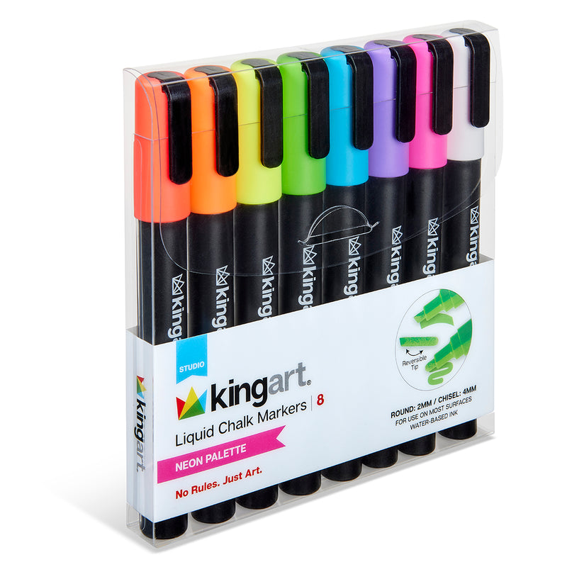 Liquid Chalk Markers 8 Neon Colors - Studio - KINGART