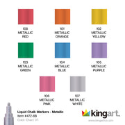 Liquid Chalk Markers 8 Metallic Colors - Studio - KINGART