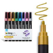 Liquid Chalk Markers 8 Metallic Colors - Studio - KINGART