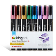 Liquid Chalk Markers 8 Metallic Colors - Studio - KINGART