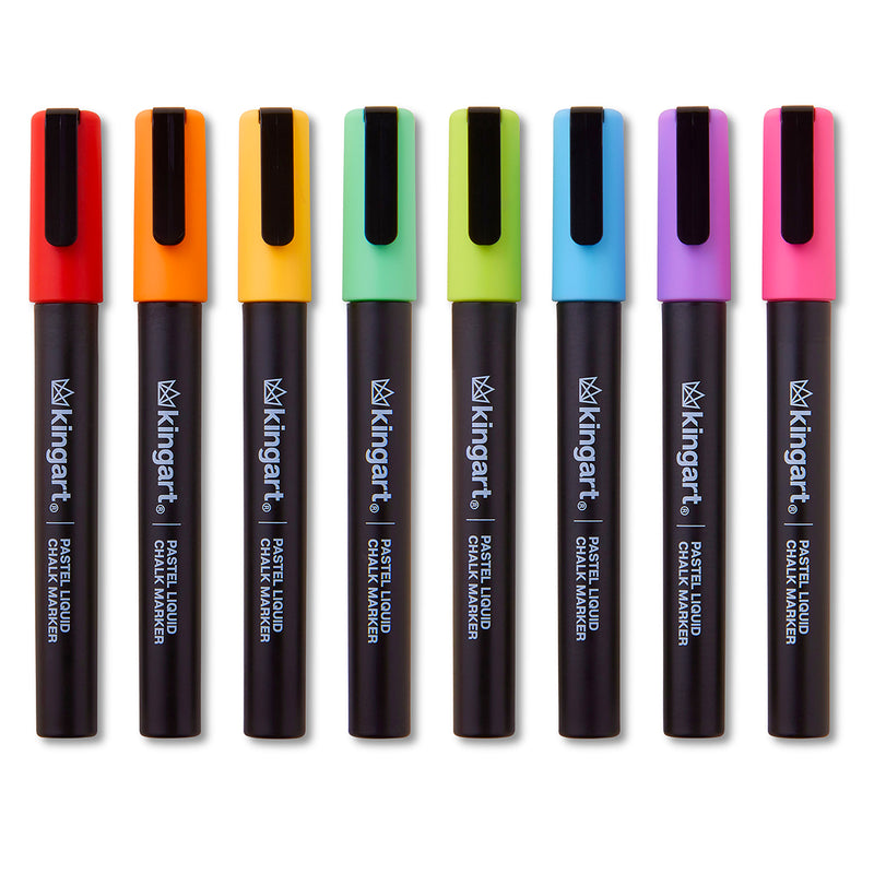 Liquid Chalk Markers, 8 Pastel Colors - Studio - KINGART