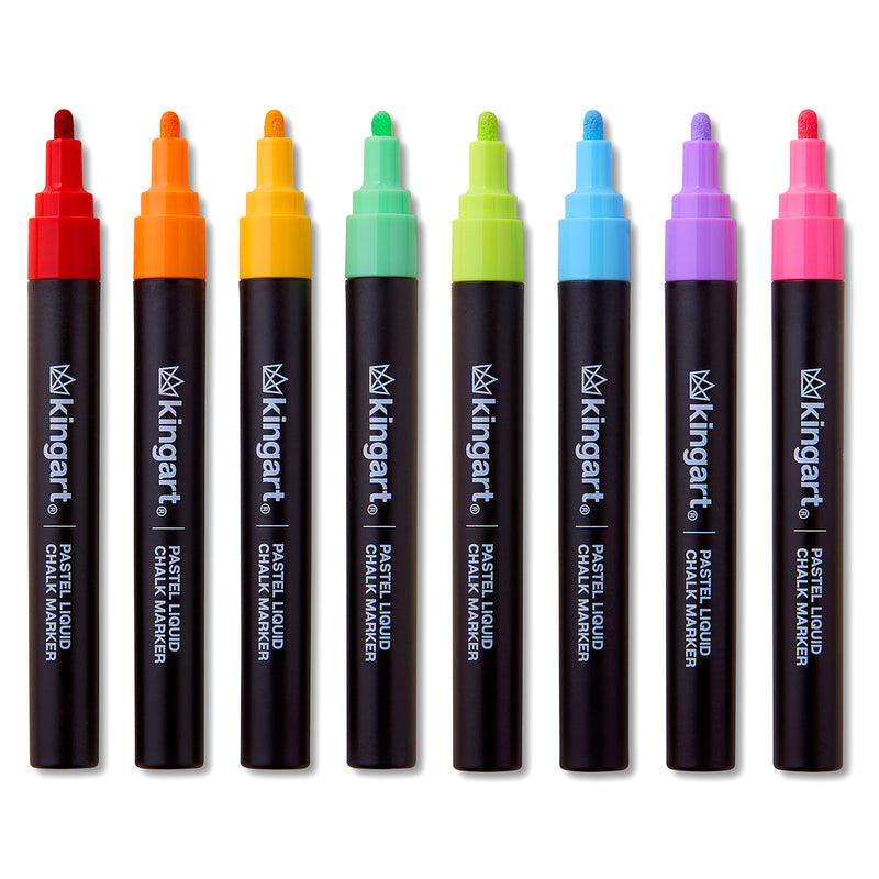 Liquid Chalk Markers, 8 Pastel Colors - Studio - KINGART