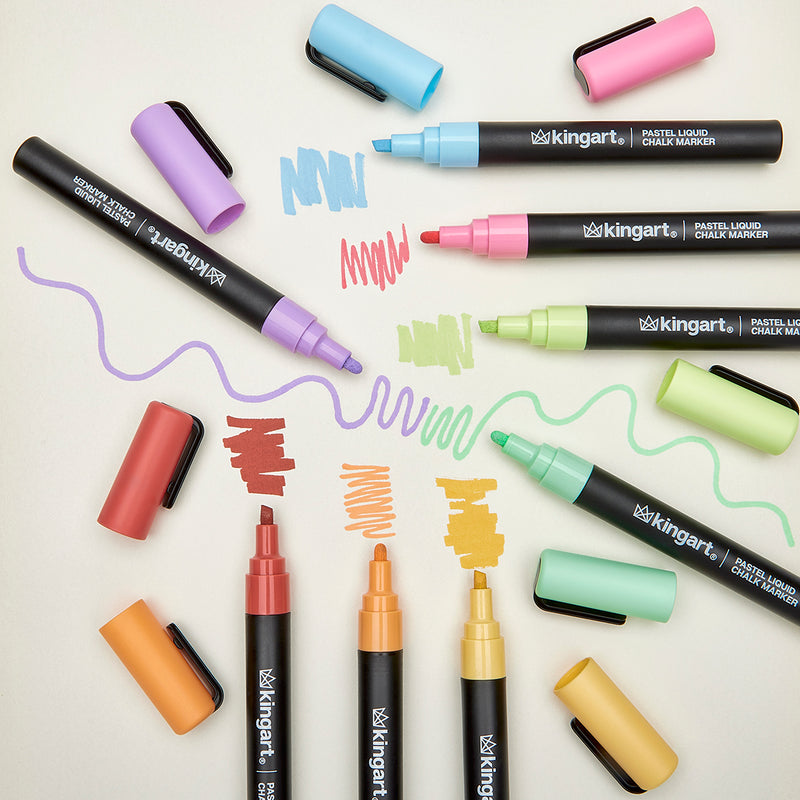 Liquid Chalk Markers, 8 Pastel Colors - Studio - KINGART