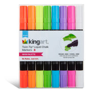 Liquid Chalk Dual-Tip Pens 8 Neon Colors - MARKERS & PENS - KINGART